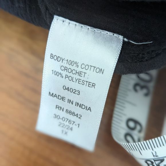 Ellos black trim crochet top 22-24 - Picture 6 of 10